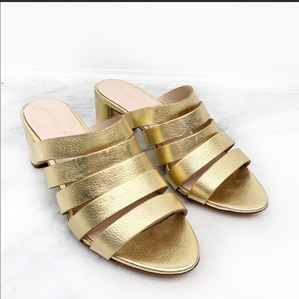 Loeffler Randall Finley Sandals Metallic Gold Heel